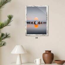 1pc Rustic Style Vintage White/Embroidered Brown Lightweight Picture Frame, American Wall Decor. Retro Poster, Photo, Artwork Framing Frame. Available In 8.5x11/A4/11x14(8x10) Inches (Picture For Reference Only, Randomly Gifted Photo Paper Included) - 1PC - View 12