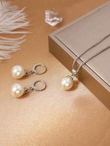 Conjunto de perlas minimalista francés, diseño de una sola cuenta para vacaciones de verano, accesorio elegante versátil para vestido de noche ligero / uso diario - Unitalla - Ver 5