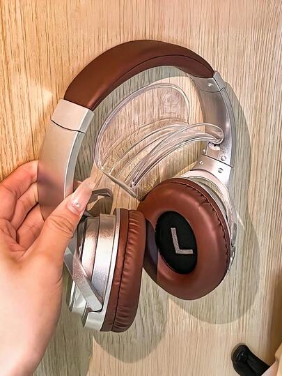 Headphone Hanger Wall Mounted, Hair Band Hair Rope Hat Transparent Bracket, Headphone Hook Under The Table - Can Be Easily And Non-Destructively Installed On The Wall, Desktop Or PC, Wall Storage Rack, Wall Bag Storage Rack, Suitable For Headphones Within 4cm In Width