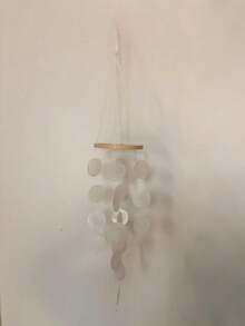 1-Piece Natural Shell Wind Chime Art Bohemian-Style Hanging Dreamcatcher Room Decoration Gift With Zen Charm And Soft Tones - White - View 6