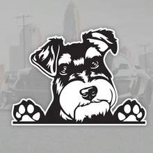1pc Cute Personalized Creative Schnauzer Dog Car Sticker, Vinyl Waterproof Sun-Proof, Suitable For Car Rear Glass, Bumper, Window, Motorcycle, Laptop, Suitcase And Wall Sticker - Snaway - View 1
