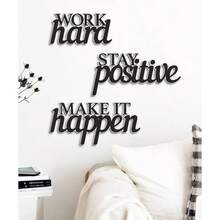 - Juego de arte motivacional para pared, diseo de inchTrabaja duro, mantente positivo, hazlo suceder inch, inspirador para el hogar, oficina, recmara, aula - Redacción inspiradora - Ver 4
