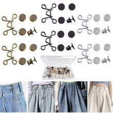 2/4/6/8Sets Nail-Free Metal Jeans Button Snaps Detachable Pants Clips Buttons Pins DIY Waist Tightener Clothing Buckles Sewing Tools - Multicolor - View 28