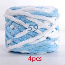 EDCUEBE7 1/4pcs Medium Thick Plush Yarn, 100G Premium Ice Yarn For Crochet Knitting, Suitable For Handmade Scarves, Bags, Slippers - Soft DIY, Multiple Colors Available - 100.0% Polyester - 100G Ice Strip Cable - View 43