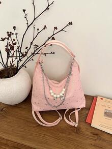 Large Capacity Korean Style Backpack New Crossbody Bag Fashion Versatile Commuter Shoulder Tote Bag - Pink - View 8