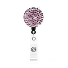 1pc Colorful Rhinestone Retractable ID Badge Reel, Adjustable Length, Hard Shell ID Card Holder Keychain Suitable For Metro Card, ID Card, Work Badge, Student ID, Exhibition Badge, Event Pass - Clay With Diamonds - View 43
