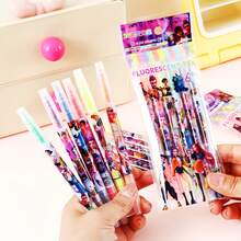 12PCS Double-Ended Highlighters, K-Pop Girl Group Cartoon Design. Dual-Head Marker For Writing, Drawing & Coloring. Stationery, Great For Gifts. Random Styles & Packages - Multicolor - View 9