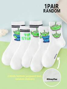 1/5 Pairs Women's Mid-Calf Socks - Disney Alien Cartoon Funny Pattern Cute Green Series Simple Fashion - Daily Wear Unisex All Season - Multicolor - View 13
