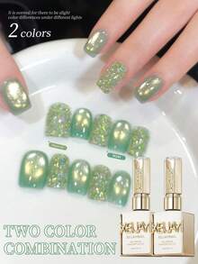 XEIJAYI 雙色 15ML 綠色甜美糖果閃粉美甲凝膠組，半永久浸泡式 UV LED 美甲沙龍 DIY 美甲凝膠，春季/夏季 - 彩色 - 查看 12