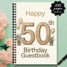 1 pieza Libro de invitados para el 50 cumpleaños, regalo ideal para amigos y familia, adecuado para diversas celebraciones - H - Ver 1