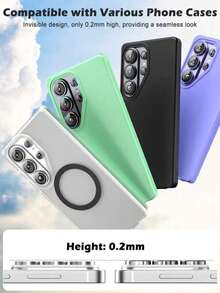 1組 相機鏡頭保護貼，相容於三星系列機型，防碰撞，銀色CD紋理，自動吸附，手機配件，相容於Galaxy S23/S24/S25/S25 Plus/S25 Ultra/Z Flip/Z Fold及其他機型 - 銀色 - 查看 7