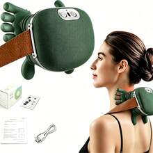 Vielspu Shoulder And Neck Massager With Heat, 4D Deep Tissue Massage With Finger Pressure For Back, Neck & Shoulder, Portable Compact Design To Relieve Muscle Fatigue And Stiffness, Green - View 10