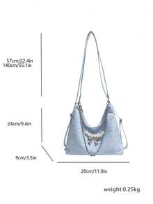 Large Capacity Korean Style Backpack New Crossbody Bag Fashion Versatile Commuter Shoulder Tote Bag - Blue - View 3