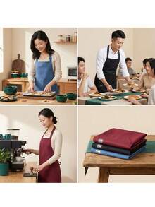 Waterproof And Oil-Proof Kitchen Apron, Unisex, Adjustable Neck Strap, Multi-Functional Large Pocket Design, Durable Oil-Resistant Cooking Apron, Suitable For Kitchen, Cafe, BBQ, Housework, Outdoor Grilling, Woodworking, Etc. - Multicolor - View 3
