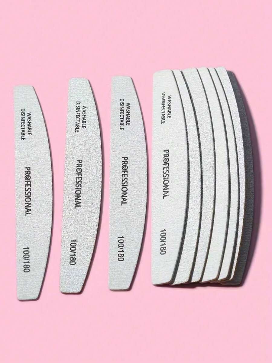 5pcs 100/180 Grit Sandpaper Nail Buffing Strips, Professional Gel Nail Polish Manicure Tool, Fragrance-Free, Suitable For Toenails And Foot Cleaning, Back To School, Manicure, Nail Tools - A - View 1
