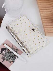1 pieza Carpeta de hojas sueltas de PVC transparente con clip de papel de margarita pequeña A5, cuaderno de contabilidad de presupuesto impermeable, artículos de papelería esenciales para volver a la escuela, adecuado para almacenar fotos, pegatinas, tarjetas, recibos, facturas, notas, coleccionables, exámenes y fotografías. Artículos de papelería para volver a la escuela, adecuado para uso en el hogar, la oficina y los viajes, también adecuado para el almacenamiento de álbumes de fotos hechos a mano. - Multicolor - Ver 4