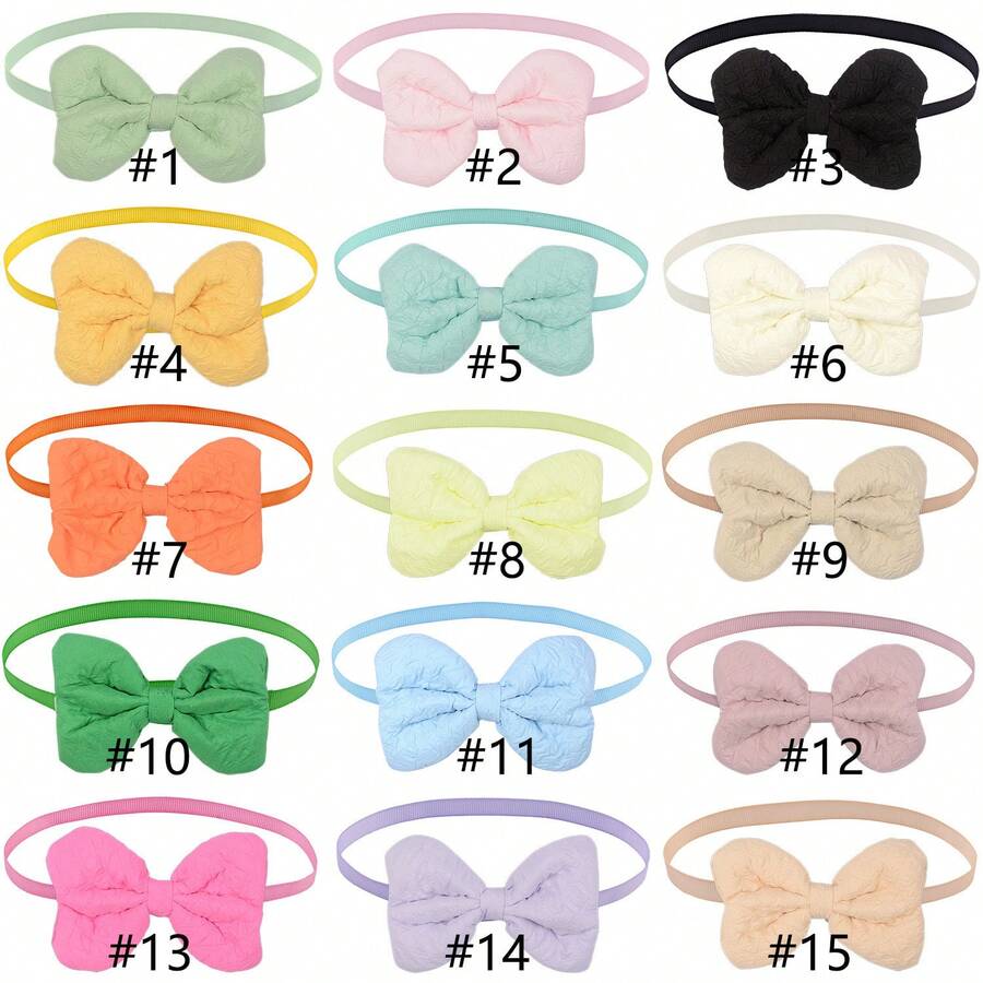 4pcs Macaron Pastel Color Padded Bow Tie Collar Set, 3pcs Earth Tone Neutral Padded Bow Tie Collar Set, Adjustable Pet Neck Band For Cats & Dogs, Cute Variety Pack - Multicolor - View 1