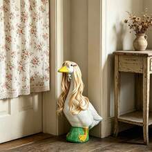 Porch Goose Wigs Accessories Cute Braid Curly Hair With Clip For 23 Inch Lawn Goose Statue Clothes Decoration - Multicolor - View 3