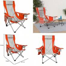 Kijaro Beach Sling with Cooler Pocket - Various Fun Colors and Patterns - Perfect Beach Folding and Camping - Includes a Detachable Pillow - Naranja - Ver 1