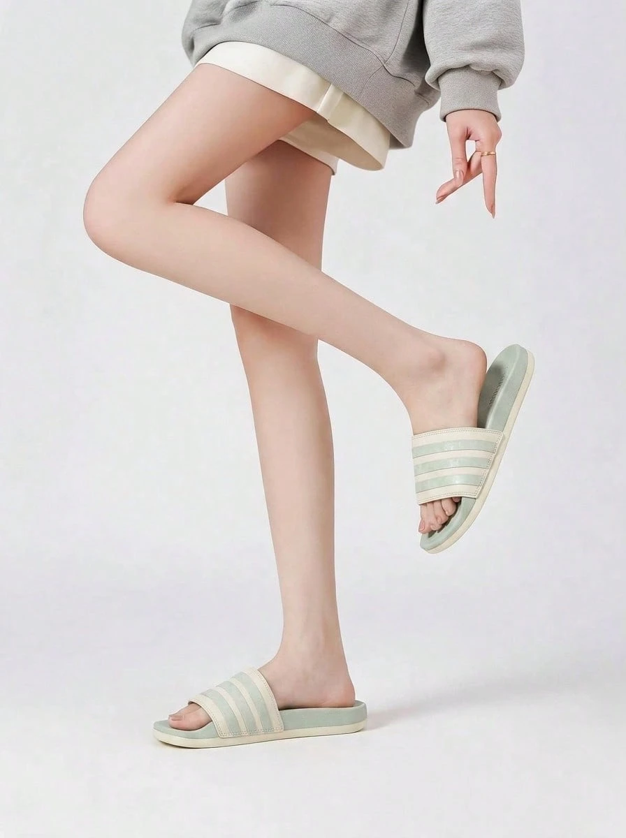 Adidas ADILETTE COMFORT - White Linen Green - View 1