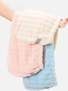 1pc Ultra-Fine Microfiber Absorbent Quick-Dry Hair Cap, Soft Comfortable Bathroom Towel, Minimalist Solid Color Bathroom Accessory, Super Absorbent Hair Towel, Anti-Frizz Wet Hair Shower Cap, Sleeping Shower Cap - Multicolor - View 4