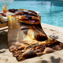 1pc Realistic 3D Dolphin Print Microfiber Beach Towel, Quick Dry Sand Resistant Super Absorbent Swimming Towel, Large Rectangle Beach Blanket For Summer Vacation Pool Travel Camping Bath Use - Multicolor - View 5