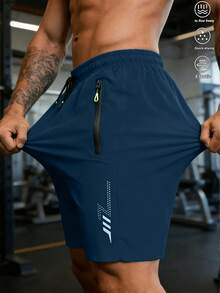 Men's Fashion Cool Casual Summer Lightning Shorts, Beach Swim Trunks, Dual Side Zipper Pockets, Comfortable Fabric Sports - Lake Blue - View 1