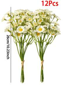 6件/12件/24件人造水仙花，仿真水仙花，適用於家居裝飾、母親節裝飾、婚禮裝飾、牆面裝飾、客廳裝飾、廚房裝飾、桌面人造花裝飾、婚禮中心裝飾、婚禮花卉裝飾 - 小雛菊 - 查看 11