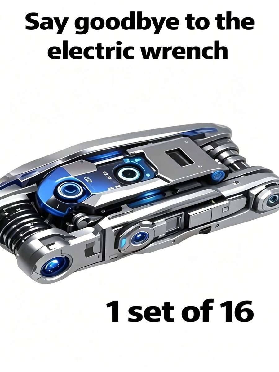 16-In-1 Ratchet Wrench Set With Non-Slip Handle And Swivel Design - Durable, Easy To Use, Suitable For Home And Car Repair. Universal Wrench Tool, Compact Design, Sturdy And Durable Construction. Hand Tool Category, Automotive Parts Category