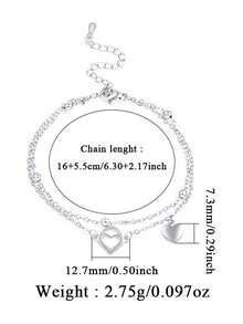 1 chiếc vòng tay hình trái tim rỗng hình giọt nước bằng bạc sterling 925 thanh lịch, thích hợp để đeo hàng ngày, dự tiệc, ngày lễ, hẹn hò hoặc làm quà tặng. - Bạc - Xem 9