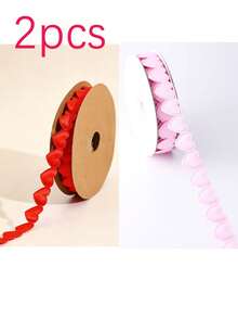 1/2 piezas Rollo de cinta decorativa con forma de corazón para el Día de San Valentín - 5 yardas. Cinta con forma de corazón rojo, disponible en múltiples colores. Cinta para manualidades DIY adecuada para envolver ramos, decorar pasteles, envolver regalos y decoraciones de fiestas festivas. - Multicolor - Ver 15