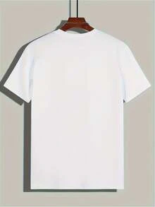 Crew Neck Short Sleeve T-Shirt With Vintage Lip Print And "All The Time" Text, Soft Y2K Aesthetic, Everyday Casual Basic For Women - White 4 - View 2
