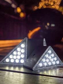 2/6pcs Outdoor Triangular Solar Step Lights, 13 LED IP65 Waterproof Solar Stair & Landscape Lights, Decorative Ambient Lighting For Yard, Villa, Balcony, Garden, Stairs, Street And Other Outdoor Scenes - Multicolor - View 8