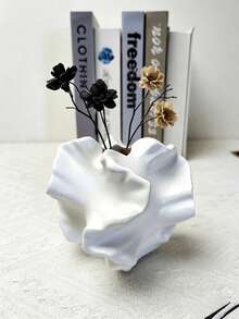 Moderne aufgewertete Skulptur Vase, einzigartiger Wellen Dekor Blumenständer, geeignet für Wohnzimmer, Schlafzimmer, Tischdekoration, kleine und große minimalistische Mittelstück Dekoration, geeignet für Hochzeit, Outdoor Heim Dekoration und Geschenke - Mehrfarbig - Übersicht 13