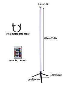 1 pieza Tubo de luz LED RGB de colores, lámpara de atmósfera romántica, lámpara de pie RGB con control remoto y atenuación, incluye cable USB, adecuada para reuniones en el hogar y decoración festiva - RGB - Ver 5