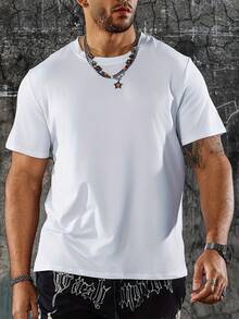 1319 #   T-Shirt da Uomo con Stampa di Cuore Rosso e Teschio - Bianco - Visualizzare 2