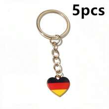5pcs Enamel National Flags Of Countries Heart Charms Pendant With 25mm Keyring Keychians DIY Jewelry Making Accessories - National Flag - View 17