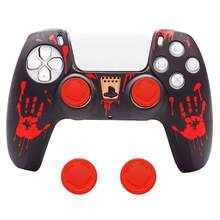 Funda protectora de silicona suave para mando de juego, pegatina de patrón de araña para panel táctil del mando, accesorios de tapa de joystick - Ver 14