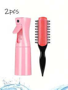 1/2/3/4/5/6/11/12pcs New 9-Row Comb Hair Brush Set, With Side Grooves Design To Enhance Curling And Separation, Wet & Dry 8-Tooth Comb, (6.8 OZ / 200 ML) Multi-Function Small High-Pressure Continuous Spray Moisturizing Travel Makeup Bottle - Multicolor - View 5