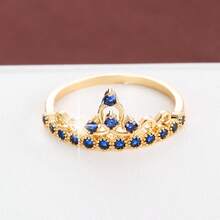 1pc Elegant Crown Design Cubic Zirconia Inlaid Women's Ring - Multicolor - View 3