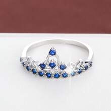 1pc Elegant Crown Design Cubic Zirconia Inlaid Women's Ring - Multicolor - View 5