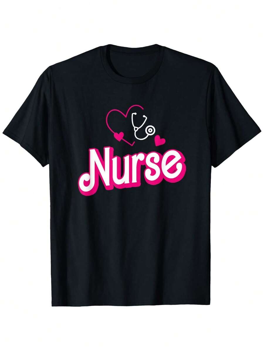 Unisex T-Shirt, Retro Gifts For Nurses, Gifts For Nurses Week, Funny T-Shirt For Nurses. - 黑色 - 查看 1