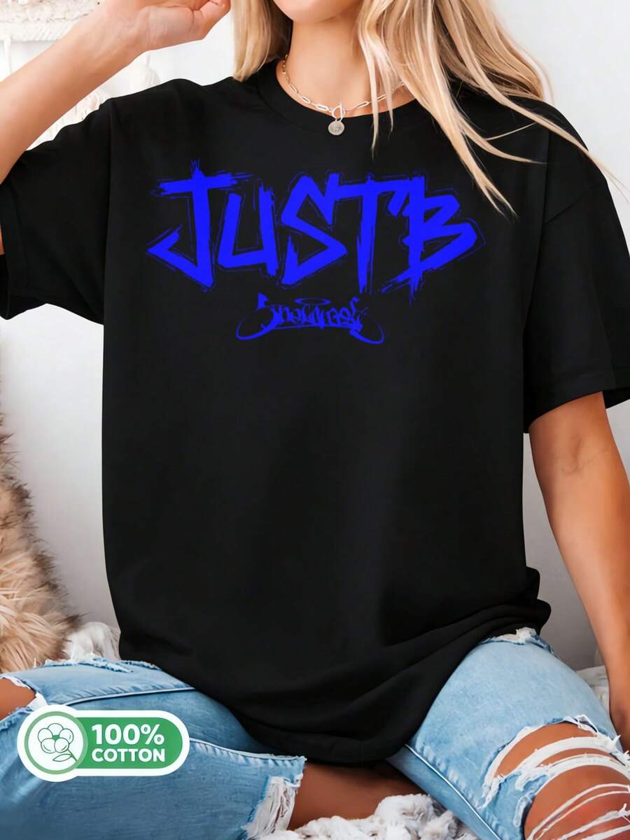 Justb Snow Angel Tour In N.A 2026 T-Shirt, Snow Angel 5th Mini Album T-Shirt, True Heart T-Shirt, Justb Tee Member T-Shirt - Black - View 1