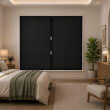 Travel & Home Temporary Blackout Curtain, Dual Zipper Design, Hook & Loop Easy Installation, UV Protection & Heat Insulation Window Curtain - A - View 5