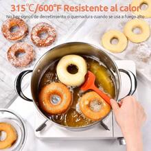 Esptula de Cuchara de Silicona Resistente al Calor: 11.4 inch Mezcla Agitar Cocinar Raspar Tazn Rascador Esparcidor Sin Costuras para Utensilios de Cocina Antiadherentes Naranja - Espátula Cuchara*1 + (6) Naranja - Ver 4