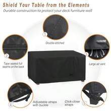 NettyPro - Funda recgular para mesa de centro impermeable para muebles de exterior recgular 48 x 26 x 18 pulgadas color - Negro - Ver 4