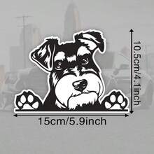 1pc Cute Personalized Creative Schnauzer Dog Car Sticker, Vinyl Waterproof Sun-Proof, Suitable For Car Rear Glass, Bumper, Window, Motorcycle, Laptop, Suitcase And Wall Sticker - Snaway - View 7
