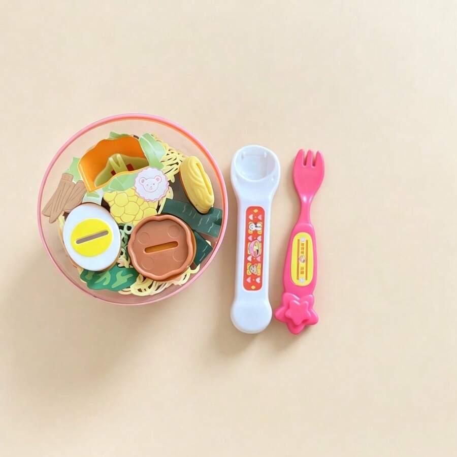 1個拉麵餵食紓壓遊戲 - 適合男孩和女孩的生日、聖誕節、萬聖節、感恩節禮物 - 附湯匙和叉子的互動餵食遊戲，角色扮演 - 彩色 - 查看 1