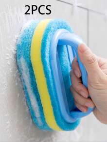 2/1pc Soft Handheld Multi-Function Powerful Sponge Brush, Suitable For Bathroom, Kitchen And Floor Cleaning, Efficiently Removes Oil Stains From Bathtub, Tile, Stove And Glass - Multiple Styles - View 16