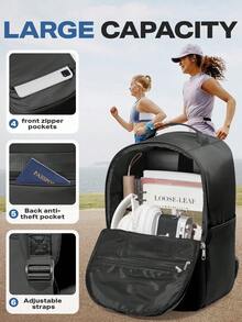 Travel Backpack For Men, Casual Middle School Student Backpack, Multi-Layer Black Backpack, Large Capacity Backpack, 15.6-Inch Laptop Backpack, Outdoor Commuter Backpack, Multi-Functional New Style Luggage Bag, Business Fashion Backpack, Teacher Classroom Document Backpack, Back To School Backpack - Multicolor - View 8